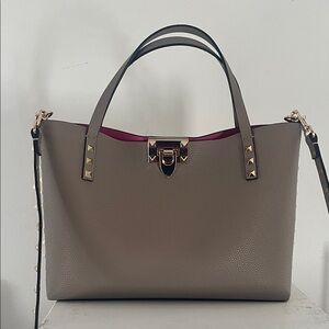 Gray Studded Women's Tote Bag